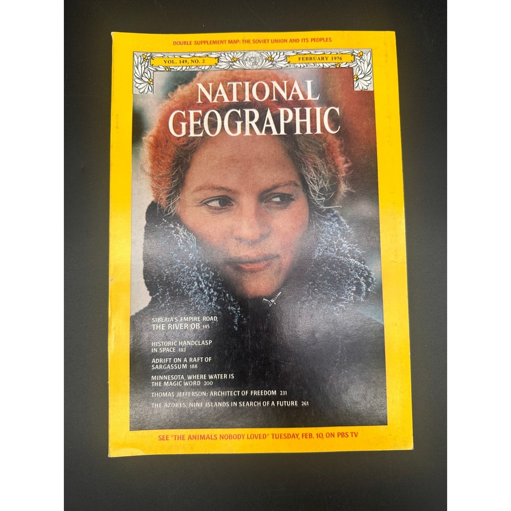 National Geographic February 1976 Magazine Siberia River Ob Minnesota Vintage